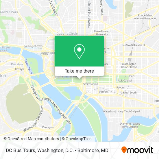 DC Bus Tours map