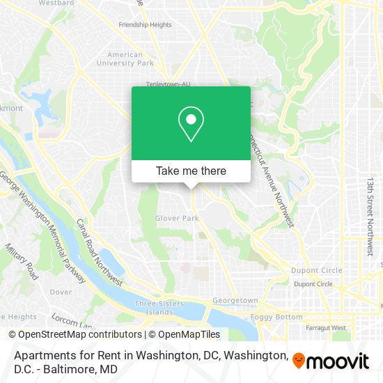 Apartments for Rent in Washington, DC map