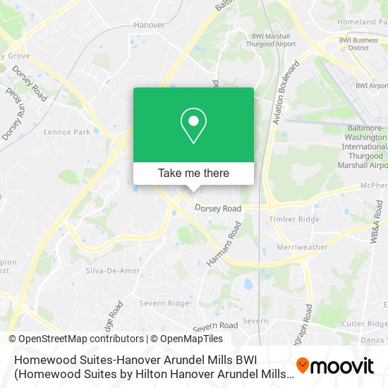 Homewood Suites-Hanover Arundel Mills BWI map