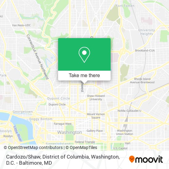 Cardozo / Shaw, District of Columbia map