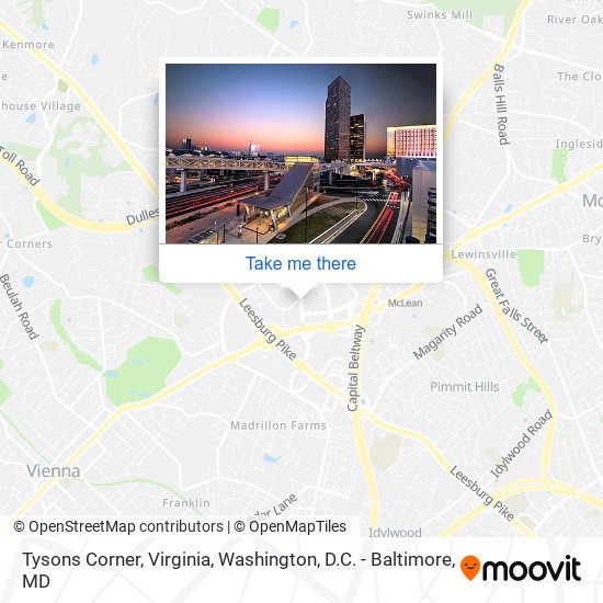 Mapa de Tysons Corner, Virginia