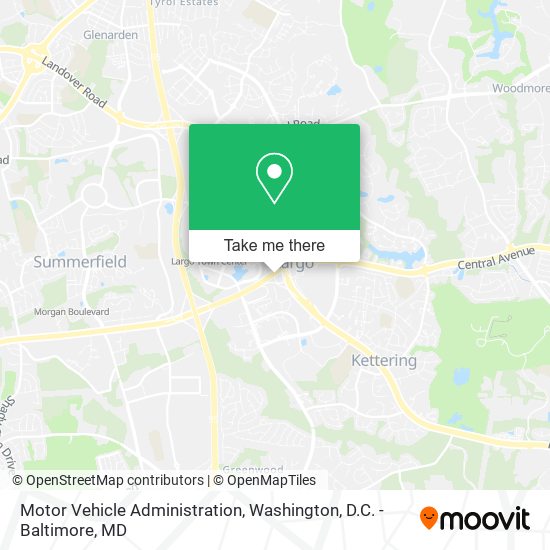 Motor Vehicle Administration map