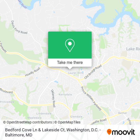 Bedford Cove Ln & Lakeside Ct map