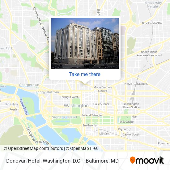 Mapa de Donovan Hotel