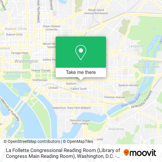 Mapa de La Follette Congressional Reading Room (Library of Congress Main Reading Room)