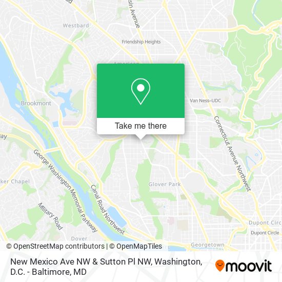 New Mexico Ave NW & Sutton Pl NW map