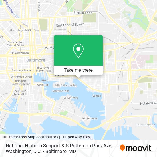 Mapa de National Historic Seaport & S Patterson Park Ave