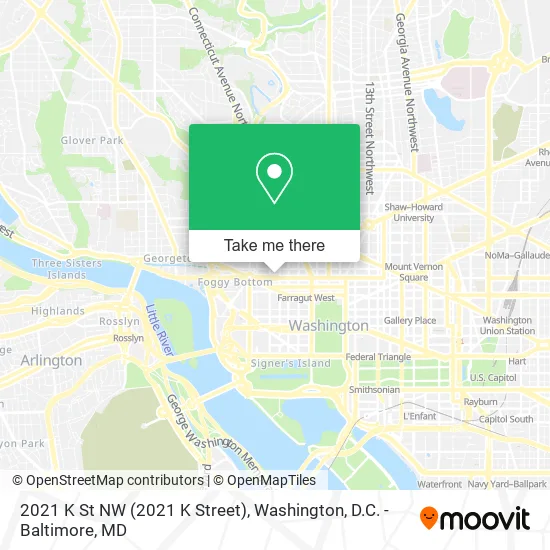 Mapa de 2021 K St NW (2021 K Street)