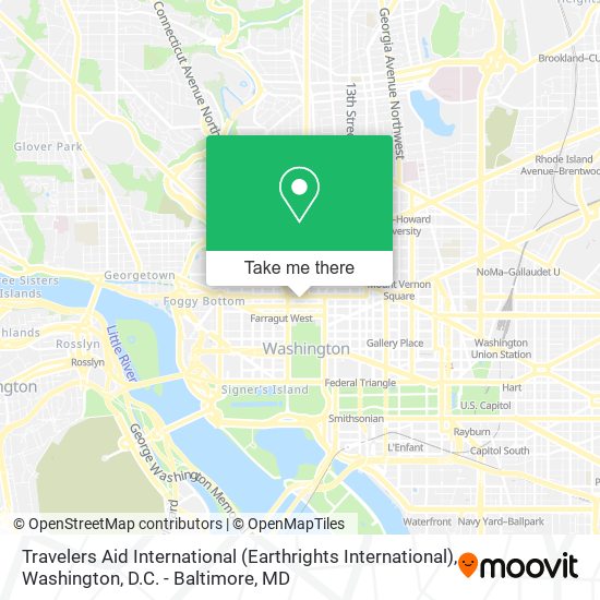Mapa de Travelers Aid International (Earthrights International)