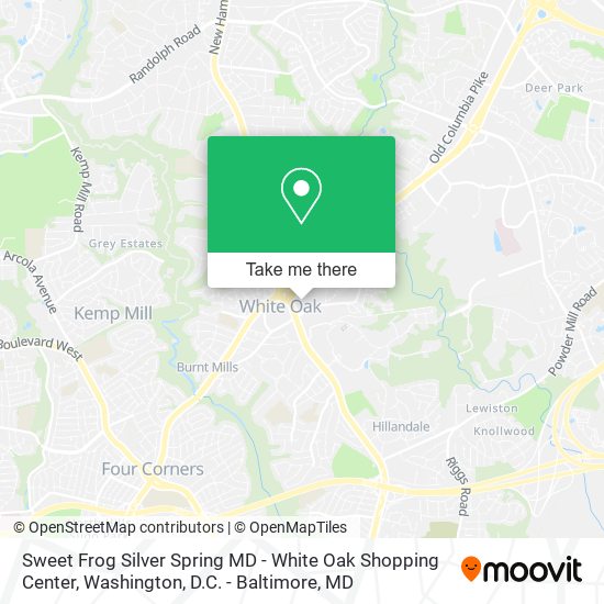 Mapa de Sweet Frog Silver Spring MD - White Oak Shopping Center