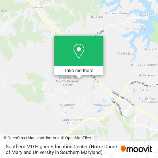 Mapa de Southern MD Higher Education Center (Notre Dame of Maryland University in Southern Maryland)
