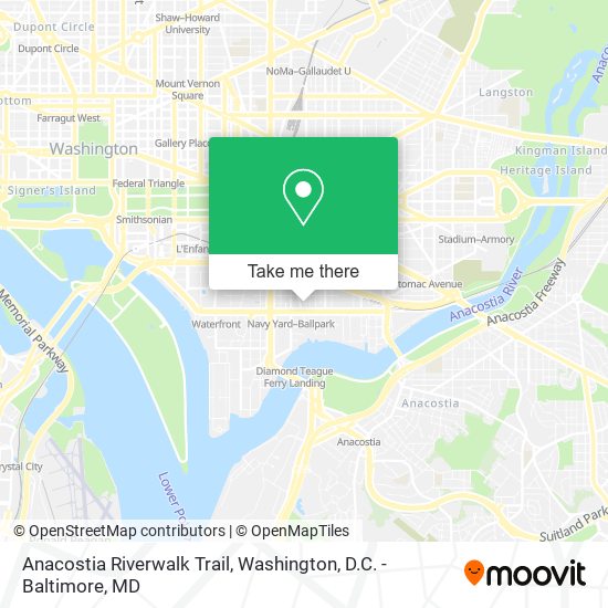 Mapa de Anacostia Riverwalk Trail