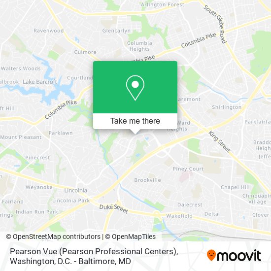 Pearson Vue (Pearson Professional Centers) map