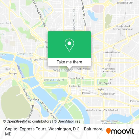 Capitol Express Tours map