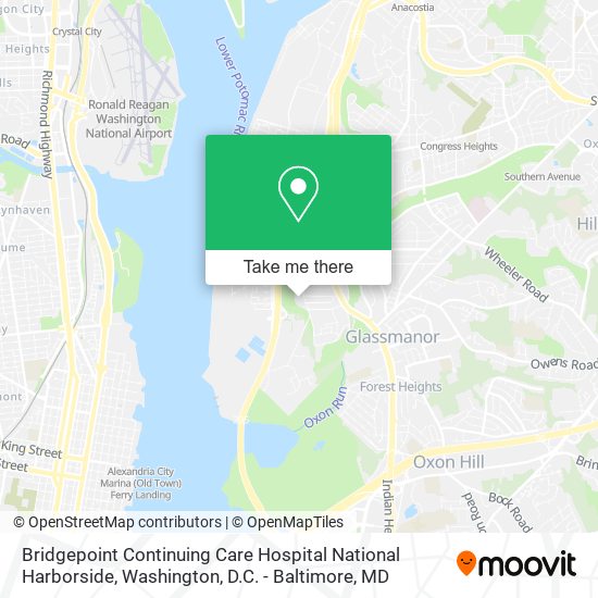 Bridgepoint Continuing Care Hospital National Harborside map