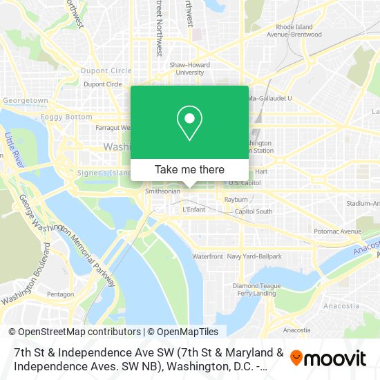 Mapa de 7th St & Independence Ave SW (7th St & Maryland & Independence Aves. SW NB)