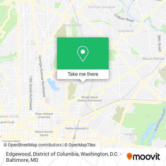 Edgewood, District of Columbia map