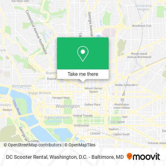 DC Scooter Rental map