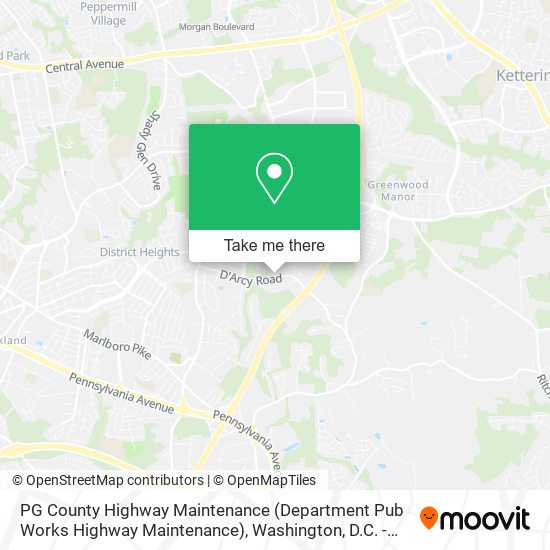 PG County Highway Maintenance (Department Pub Works Highway Maintenance) map