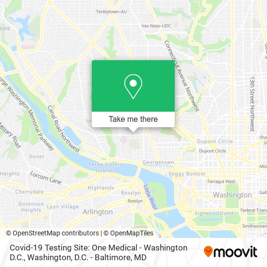 Mapa de Covid-19 Testing Site: One Medical - Washington D.C.