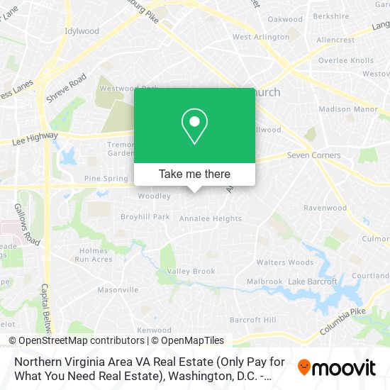 Northern Virginia Area VA Real Estate (Only Pay for What You Need Real Estate) map