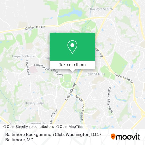 Baltimore Backgammon Club map