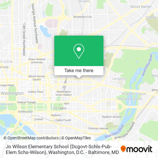 Jo Wilson Elementary School (Dcgovt-Schls-Pub-Elem Schs-Wilson) map
