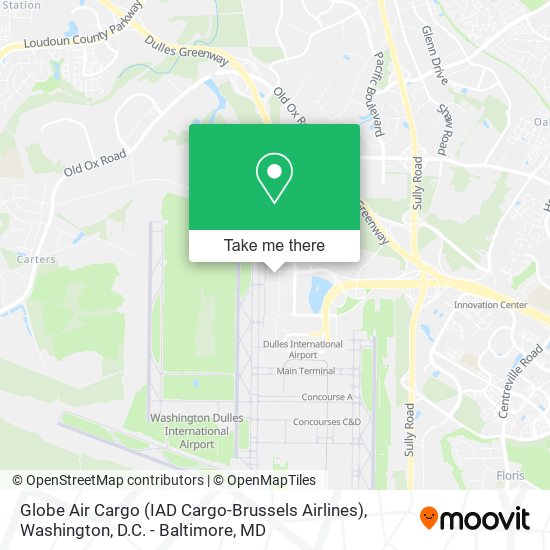 Mapa de Globe Air Cargo (IAD Cargo-Brussels Airlines)