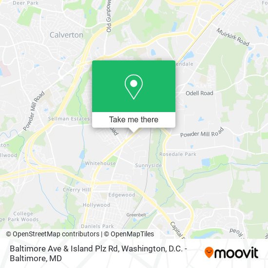 Baltimore Ave & Island Plz Rd map