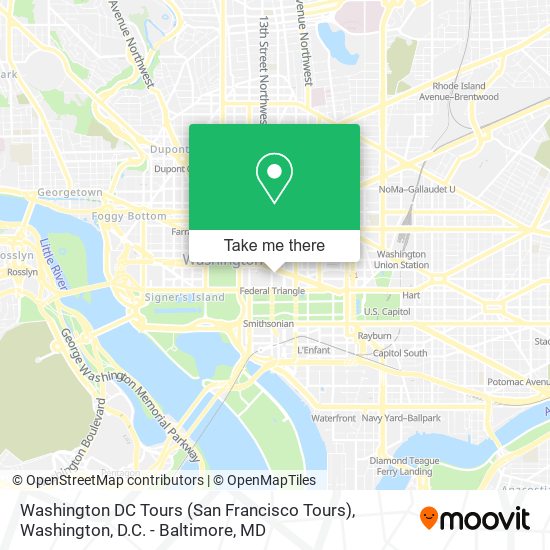Mapa de Washington DC Tours (San Francisco Tours)