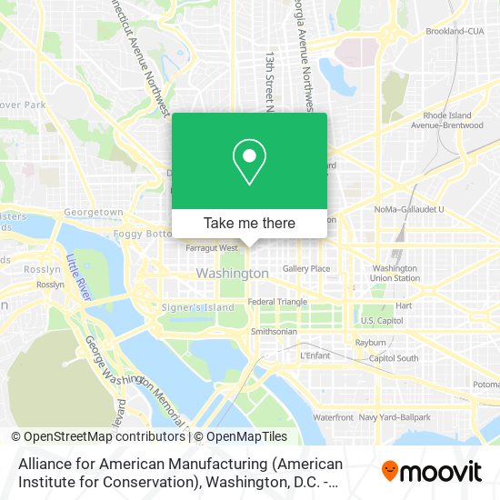 Mapa de Alliance for American Manufacturing (American Institute for Conservation)