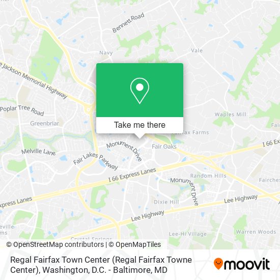 Regal Fairfax Town Center map
