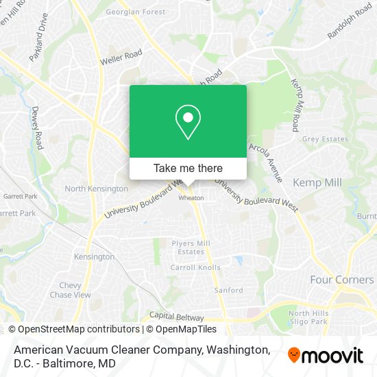 American Vacuum Cleaner Company map