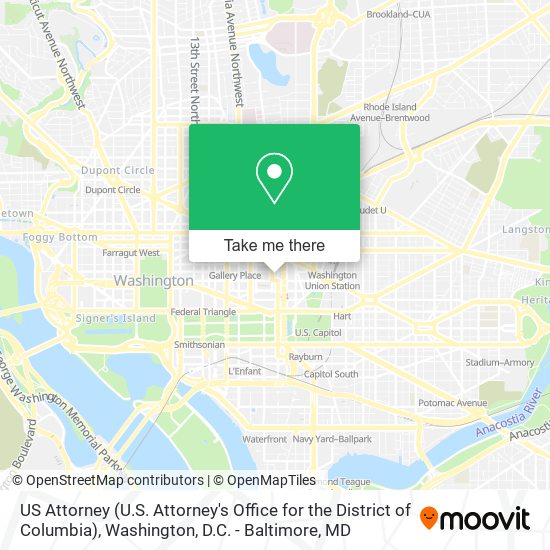 US Attorney (U.S. Attorney's Office for the District of Columbia) map