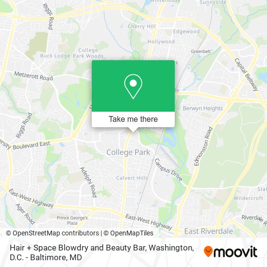 Hair + Space Blowdry and Beauty Bar map