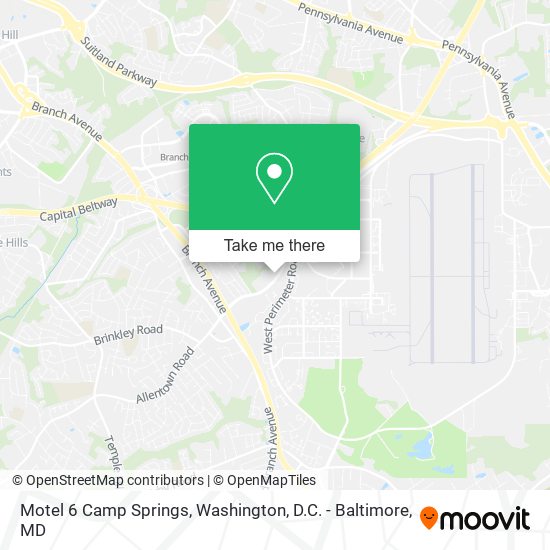 Motel 6 Camp Springs map