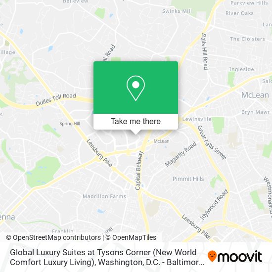Global Luxury Suites at Tysons Corner (New World Comfort Luxury Living) map
