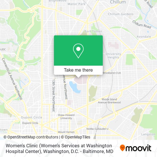 Mapa de Women's Clinic (Women's Services at Washington Hospital Center)