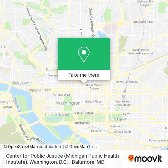 Mapa de Center for Public Justice (Michigan Public Health Institute)
