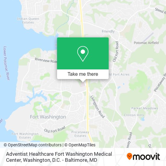Mapa de Adventist Healthcare Fort Washington Medical Center