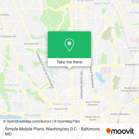 Mapa de Simple Mobile Plans