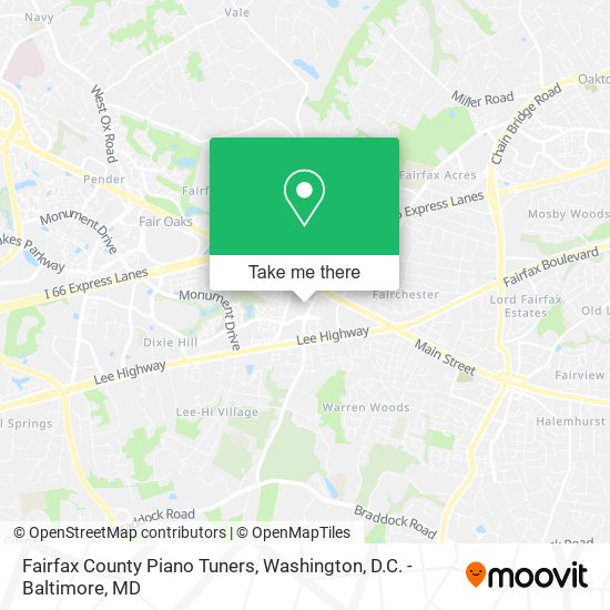 Mapa de Fairfax County Piano Tuners