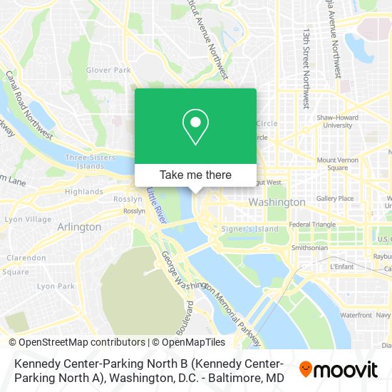 Kennedy Center-Parking North B map