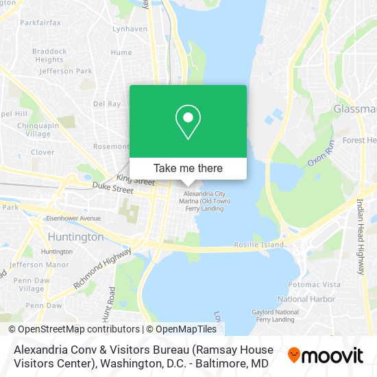 Mapa de Alexandria Conv & Visitors Bureau (Ramsay House Visitors Center)