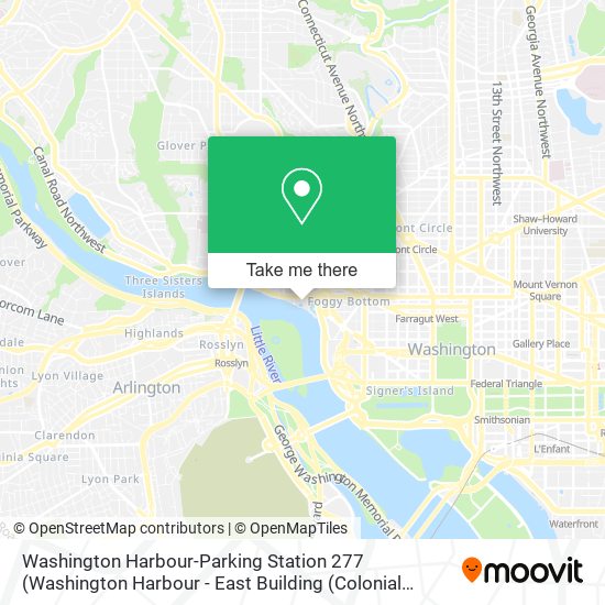 Mapa de Washington Harbour-Parking Station 277 (Washington Harbour - East Building (Colonial Parking Statio