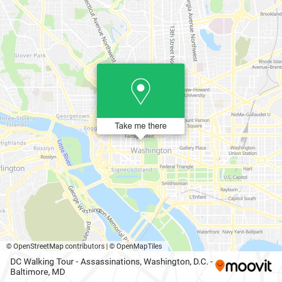 DC Walking Tour - Assassinations map