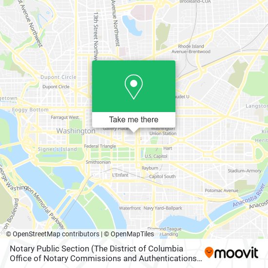 Notary Public Section (The District of Columbia Office of Notary Commissions and Authentications) map