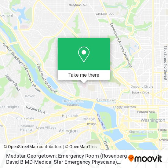 Medstar Georgetown: Emergency Room (Rosenberg David B MD-Medical Star Emergency Physcians) map