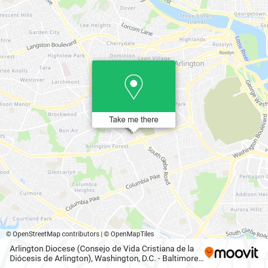 Mapa de Arlington Diocese (Consejo de Vida Cristiana de la Diócesis de Arlington)