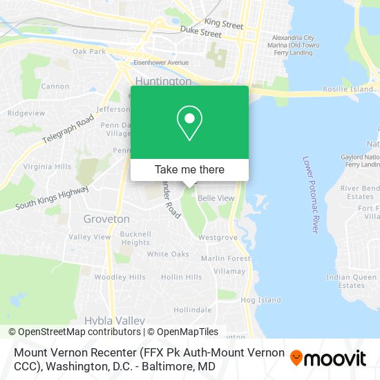 Mount Vernon Recenter (FFX Pk Auth-Mount Vernon CCC) map